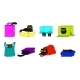 Cats Sitting in Different Boxes and Shopping Bags 