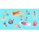 People Swim in Sea Water 