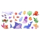 Childish Underwater Animals Set 