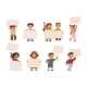 Happy Kids Holding Blank Paper Banner Set 