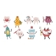 Dental Mascots Set Smiling Cartoon Characters 