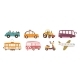 Vehicles Set Cute Cartoon Public Transports 