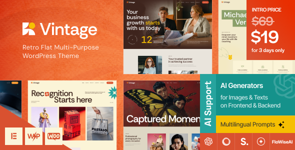 Vintage – Retro Flat Multi-Purpose WordPress Theme