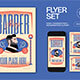 Cream Vintage Aesthetic Barbershop Flyer Set 