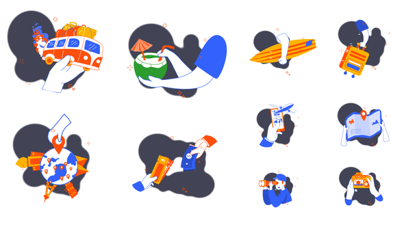 Summer Vacation Lottie Elements Elements template preview