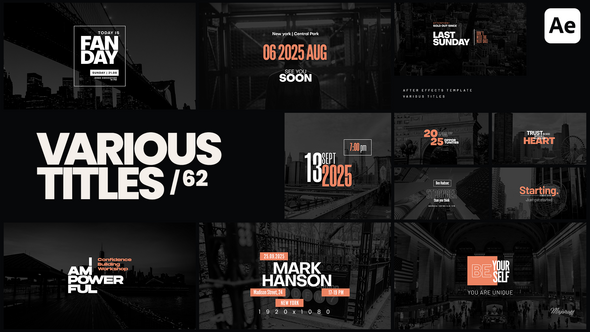 Various Titles 62 Titles template preview