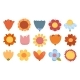 Wildflowers Collection Blooming Meadow Flowerets 