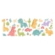 Cute Jurassic Dinosaurs Draw Leaves and Flowers 