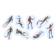 Scuba Diving Personages with Masks and Flippers 