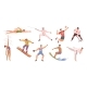 Sportive People Active Men and Women 