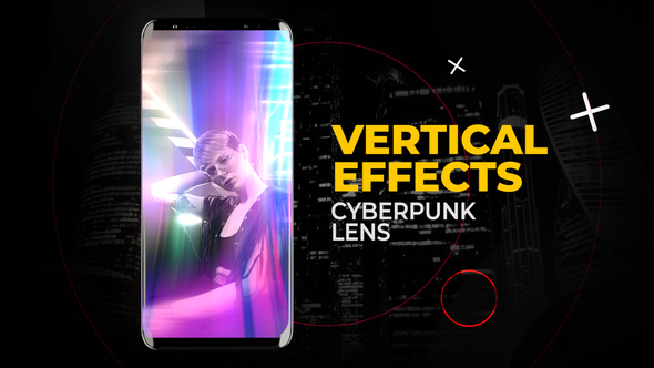 Vertical Cyberpunk Lens Effects | After Effects Elements template preview