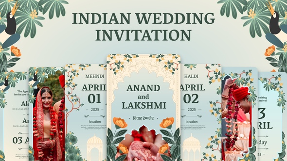 Indian Wedding Invitation Video Displays template preview