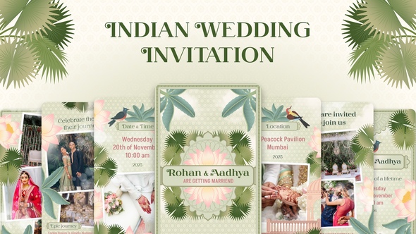 Indian Wedding Invitation Video Displays template preview