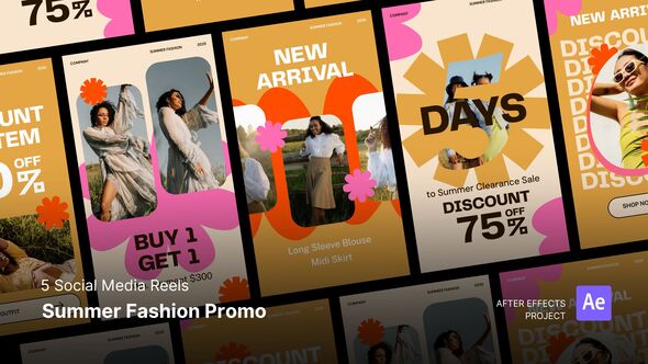 Reels - Summer Fashion Promo After Effect Project Files Product Promo template preview