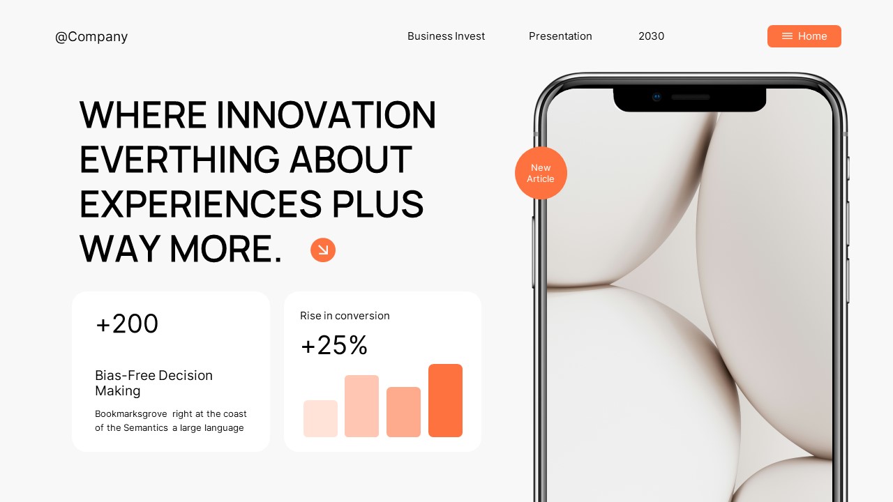 Black White Orange Modern Business Invest PowerPoint, Presentation ...