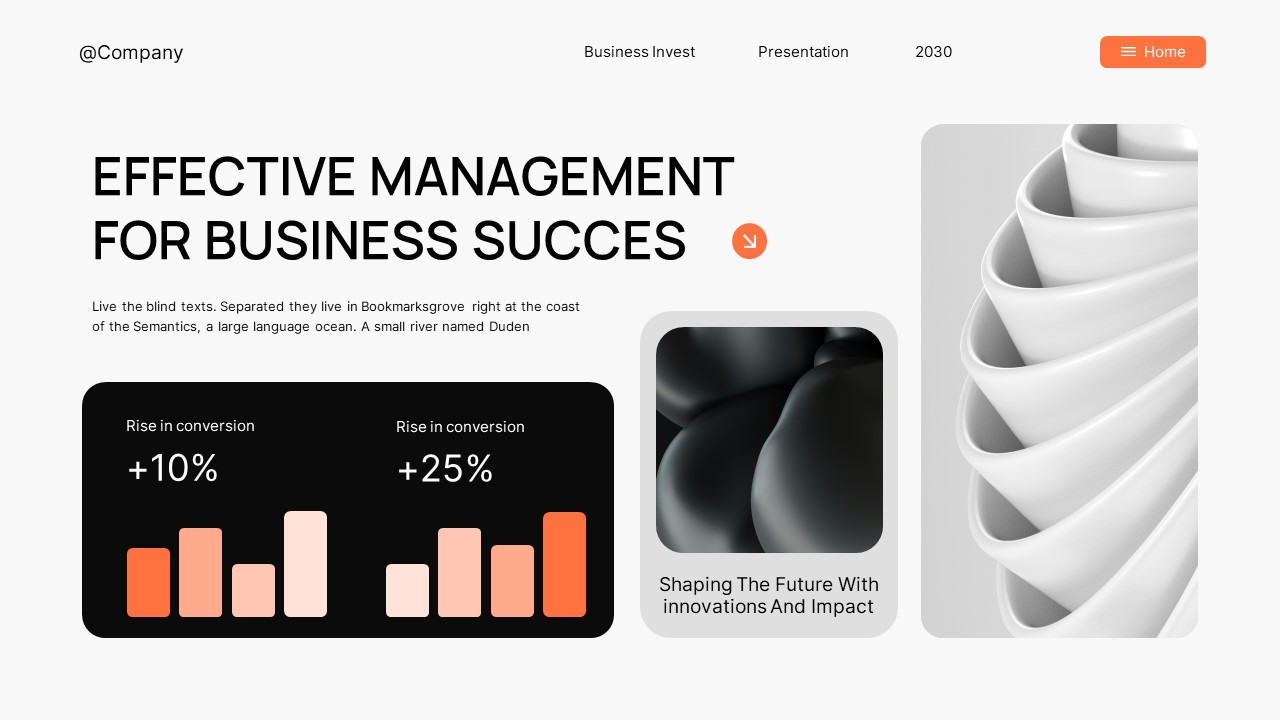 Black White Orange Modern Business Invest PowerPoint, Presentation ...