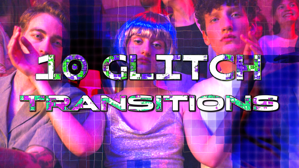 Glitch Transitions Elements template preview