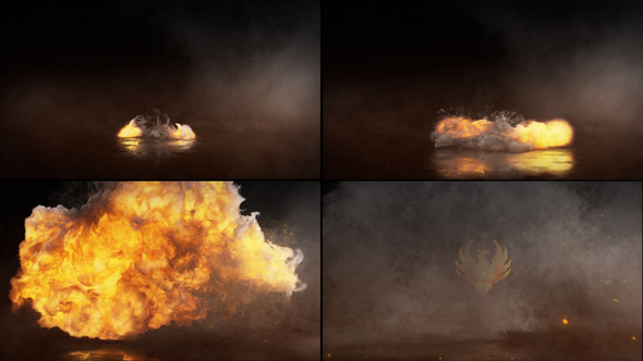 Fire Explosion Flame Sparks Logo Opener Logo Stings template preview