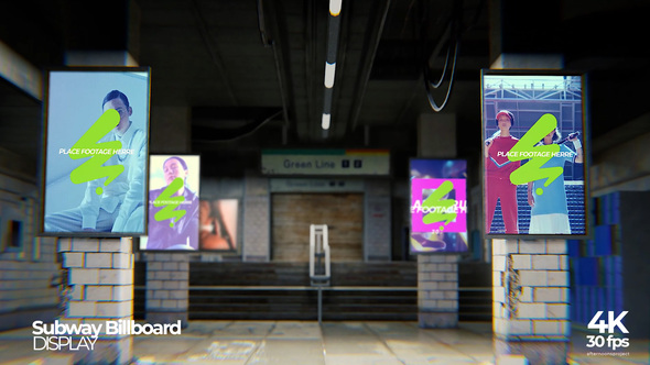 Subway Billboard Promotion Mockup Video Displays template preview