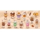 Retro Hippie Dessert Characters Coffee and Cakes 