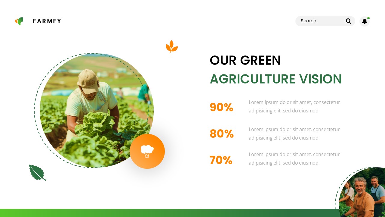Farmfy Sustainable Agriculture Powerpoint Template, Presentation Templates