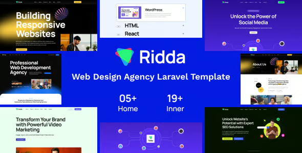Ridda – Web Design Agency Laravel Template