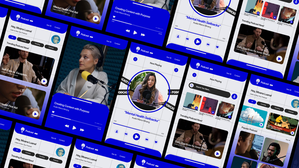 Podcast Apps Media Video Displays template preview