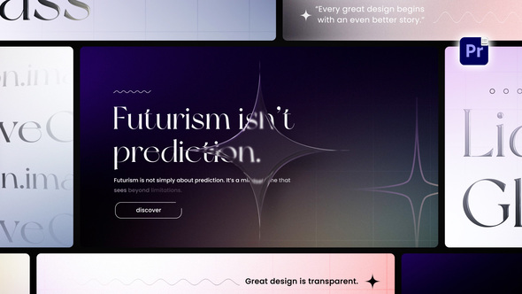 Liquid Glass Typography Posters Premiere Pro template preview