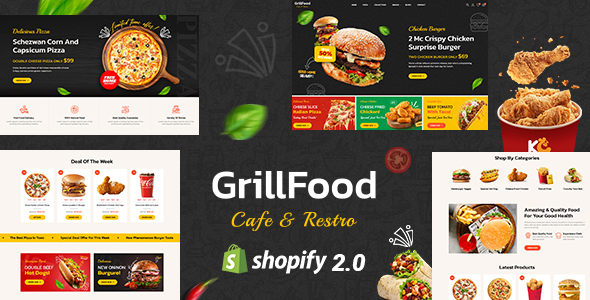 GrillFood – Fast Food and Restaurant Store Shopify 2.0 Responsive Theme