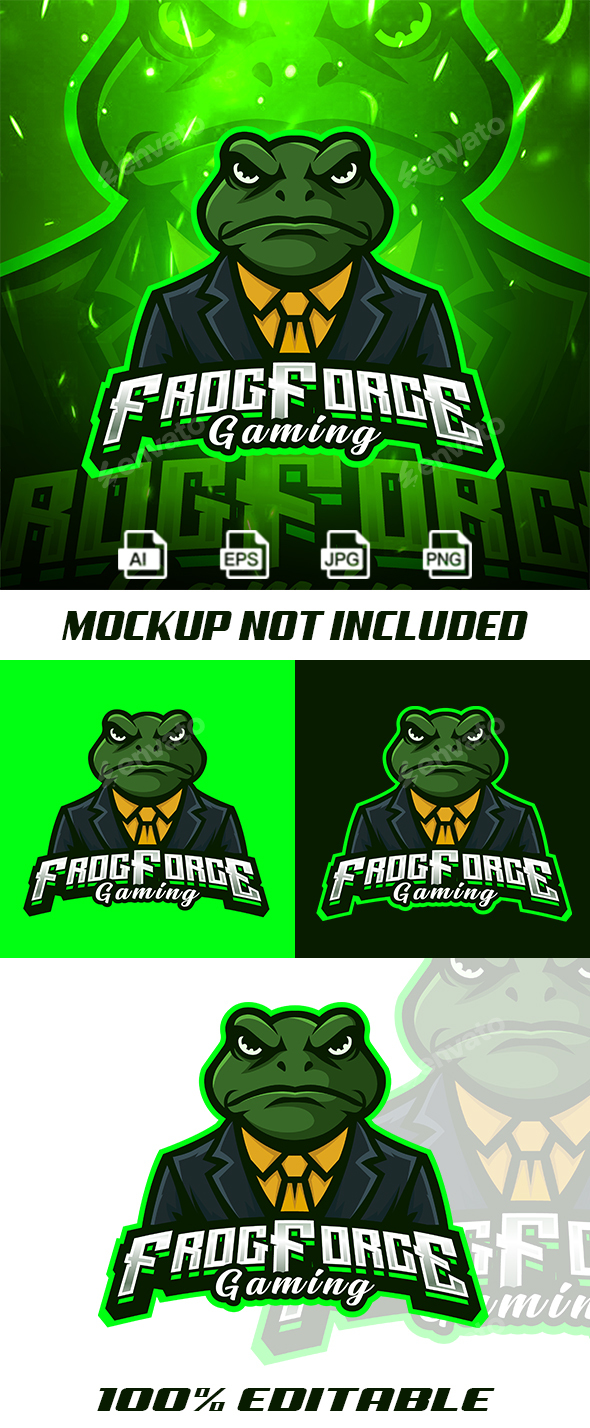 Frog Mascot Logo Template – Esports Gaming