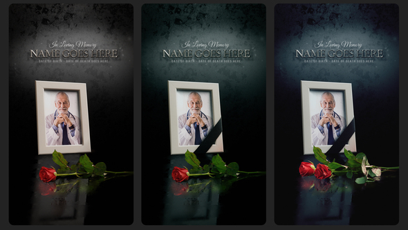 Funeral Flower Card | Vertical Stories Opener for Social Media Openers template preview