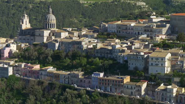 Duomo Di San Giorgio and Old Houses in Ragusa Town, Sicily, Italy. alt