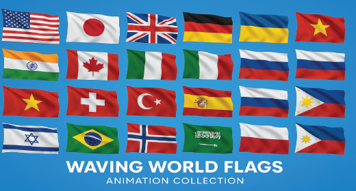 Waving World Flags Animation