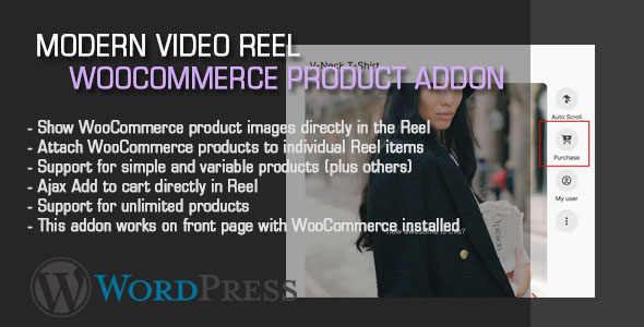 Modern Video Reel WooCommerce Product AddOn