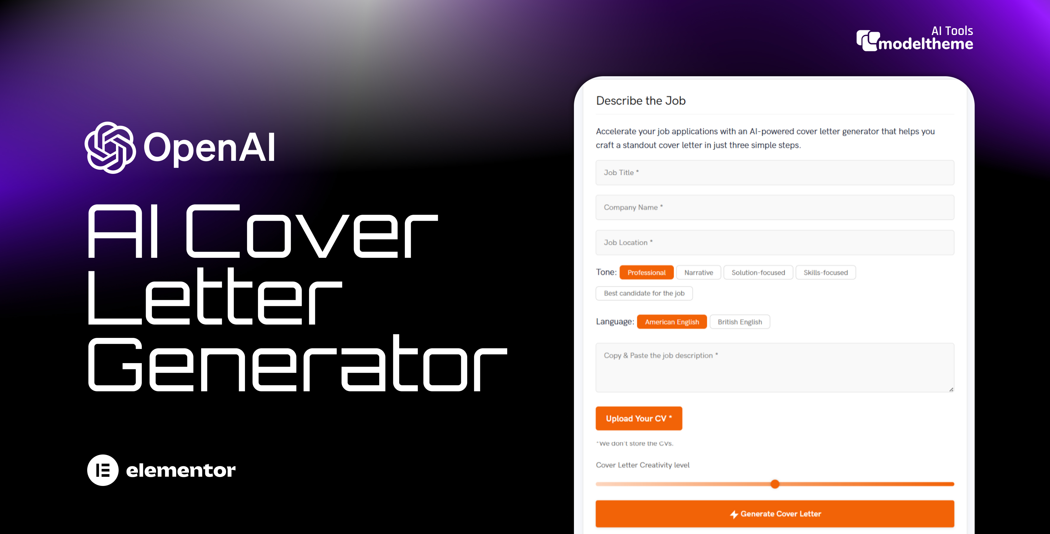 AI Cover Letter Generator for WordPress)