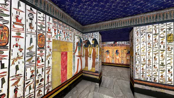 Tomb with Old Wallpaintings in Ancient Egypt in Luxor