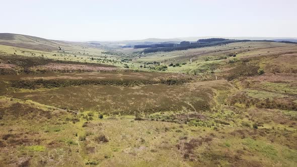 AERIAL flight over moorland alt