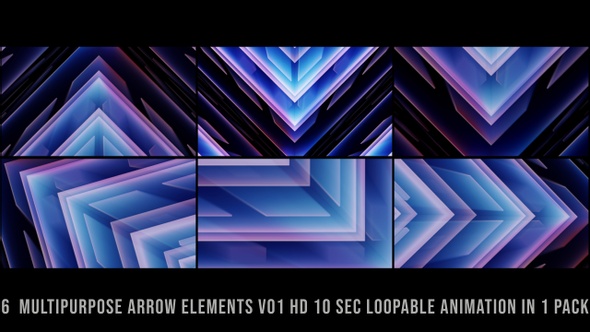 Multipurpose Arrow Element Blue Pack V01