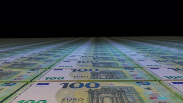 euro dollar money currency printing seamless loop animation background