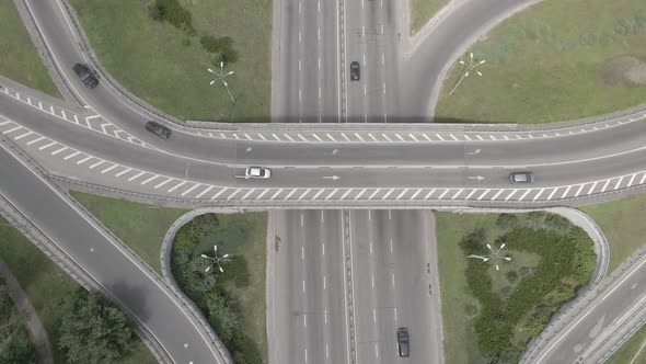 Cars on the Road Aerial View. Kyiv, Ukraine alt
