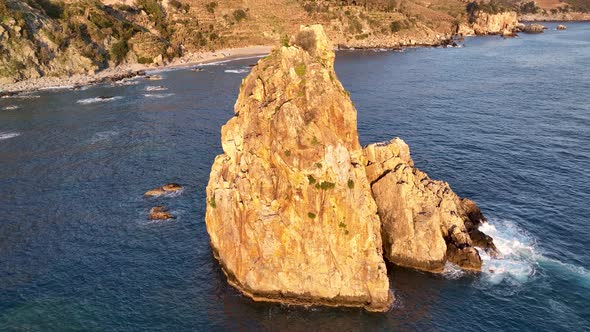 Wild beach on the Mediterranean Sea 4 K alt