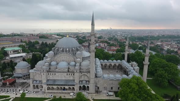 Suleymaniye Mosque And Bosphorus