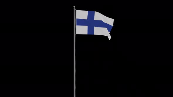 Finland Flag Pole Loops With Alpha alt