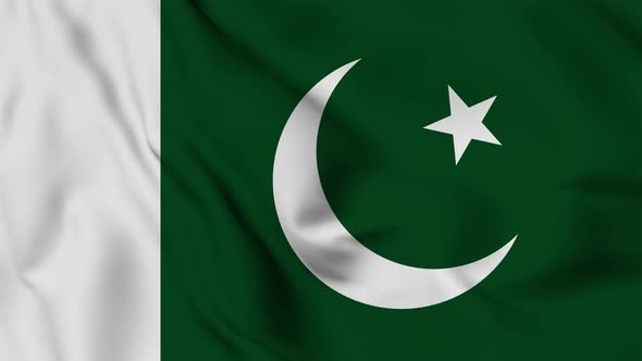 Pakistan flag seamless waving animation