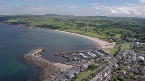 Ballycastle town on the Causeway Coastal Route in County Antrim, Northern Ireland alt