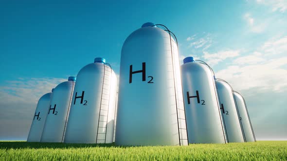 H2 Hydrogen Clear Energy Ecological Future Alternative Concept Environmental Technology Blue Sky alt