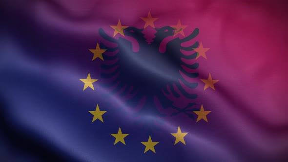 EU Albania Flag Loop Background 4K