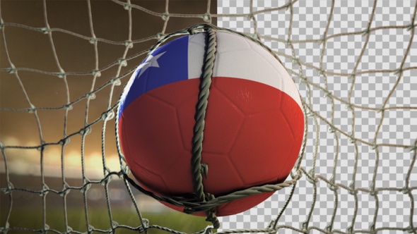 Soccer Ball Scoring Goal Night Frontal - Chile