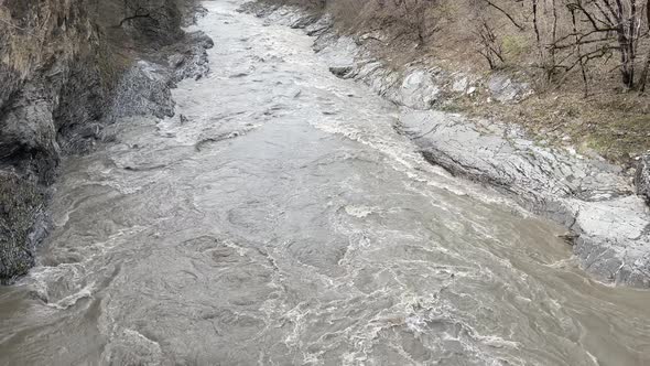 Beautiful Landscape of Mountain River in Amazing and Mysterious Nature alt