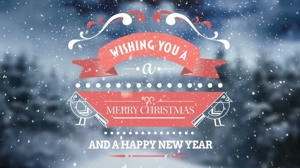 Illustration of christmas greeting and new year message alt